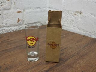 Hard Rock Cafe Cardiff (closed) Black Letter - Cordial City Logo Shot Glass