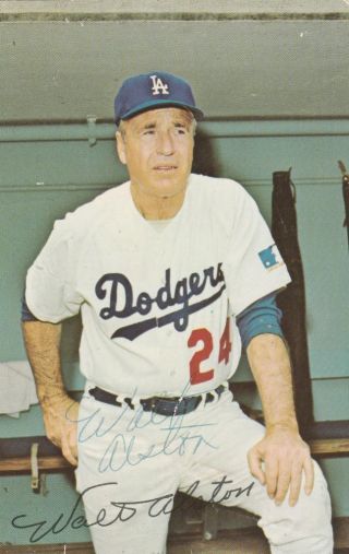 Pc Walt Alston La Dodgers Manager Signed Baseball Hall Of Fame C 1965 - 70 Vg