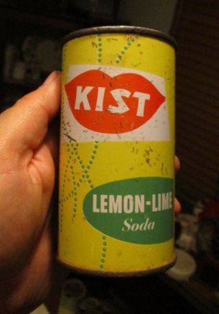 Vtg,  Kist Lemon - Lime Flat Top Soda Can,  Great Shape.