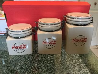 Coca Cola Canister Set 2000 Hinged Lids
