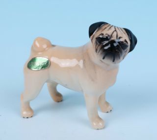 Beswick Pug Figurine " Ch Cutmil Cupie " W/ Label England Vintage Dog Figure