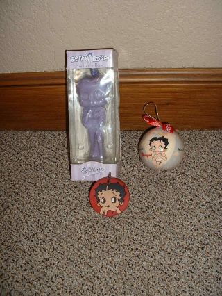 Betty Boop Christmas Ornament & Soap On A Rope (lavender Scented) & Keychain Fob