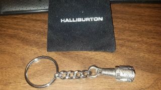 Halliburton Drill Bit Key Chain Oilfield/frac Pewter