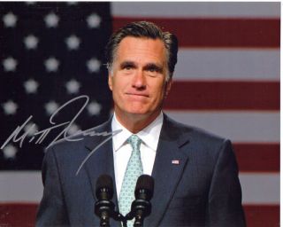 Mitt Romney Massachusetts Governor President Nominee Signed 8x10 Photo With