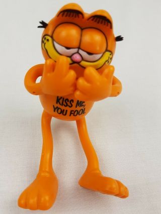 Garfield The Cat Jim Davis Bendable Figure Kiss Me You Fool Vintage Collectable