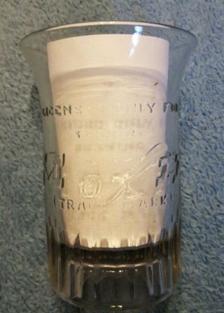 Antique " Moxie " Soda Fountain Service Glass Licensed Only For Serving :