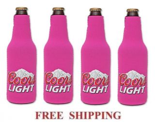 Coors Light Mountains 4 Beer Bottle Suit Coolers Koozie Coolie Huggie Pink