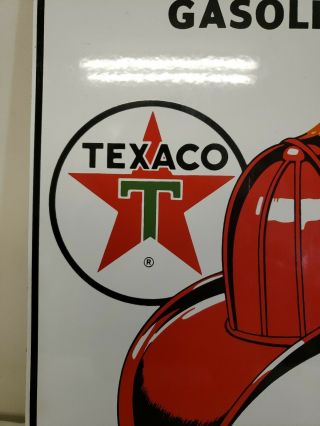Vintage Texaco Fire Chief Gasoline Porcelain Sign Pump Plate 1986 Ande Rooney 5