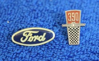 Vintage Ford Blue Oval Hat Lapel Pin Emblem Accessory Thunderbird 390 T 