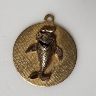 Vintage Pendant Charlie The Tuna Fish Starkist Brass