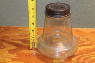 Antique Vintage Clear Glass Fly Wasp Bee Bottle Trap Marked " Unique Fly Trap "
