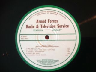 Elvis Presley On Armed Forces Radio Transcription Record P - 4939 My Baby Left Me,