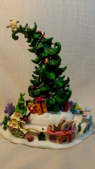 Rare Dr Seuss How The Grinch Stole Christmas Poly - Resin Rotating Tree Figurine