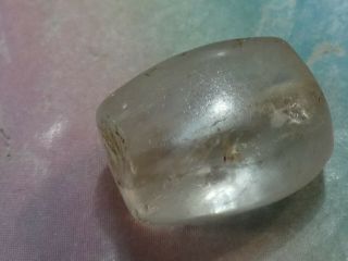 Ancient Pyu Kingdom S.  E.  Asia 6 Sided Tabular Quartz Crystal Bead 13.  4 By 11 Mm