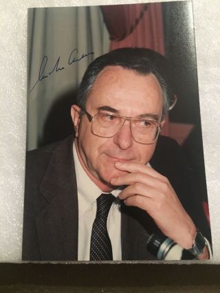 Moshe Arens Signed Photo Defense Minister Of Israel