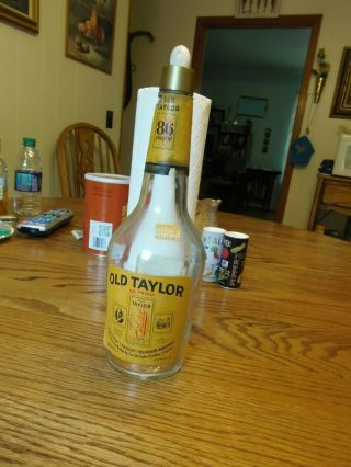 4/5 Qt Old Taylor Paper Label Whiskey Bottle - Bottle Is Empty