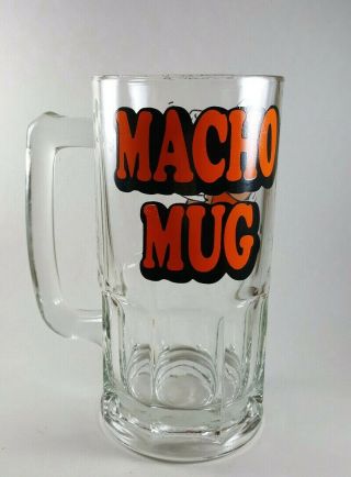 VTG Ziggy Glass Mug Tankard Beer Stein Macho Mug Glass 8 