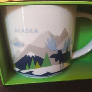 Nib With Sku Starbucks Alaska,  Usa,  You Are Here (yah) 14 Oz Mug.  Rare
