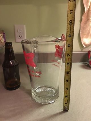MILLER HIGH LIFE Glass Beer Pitcher.  “If You’ve Got The Time We’ve Got The Beer” 2