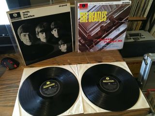Beatles Please Please Me & With The Beatles Y/b Decca Contrat Pressing Rare Lps