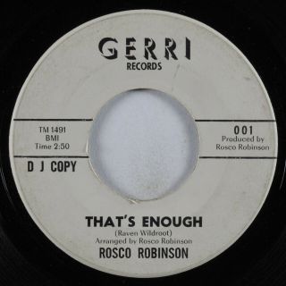 Northern Soul 45 Rosco Robinson That 