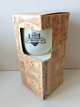 Vintage 2 White Castle Hamburgers Coffee Founders Cups Mugs 1986 - Mib