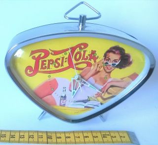 Rare Pepsi - Cola Advertising Table Alarm Clock With Sexy Lady All