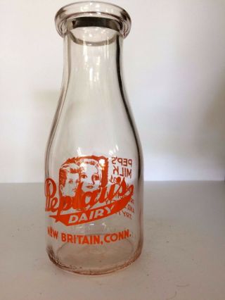 Vintage Pint Milk Bottle - Peplau 