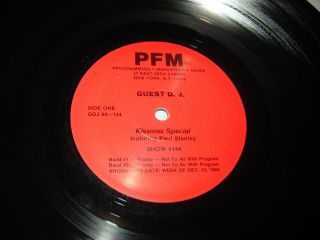 Rare 1984 Kiss Related Radio Show Paul Stanley Guest Dj Kissmas Special Pfm