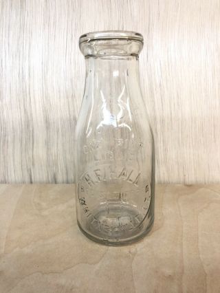 H.  F.  Hall,  Whitneyville,  Conn.  Ct.  Round Embossed Pint Rep Milk Bottle