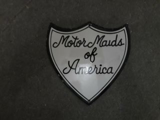 Porcelain Motor Maids Of America Enamel Sign Size 8 " X 8 " Inches