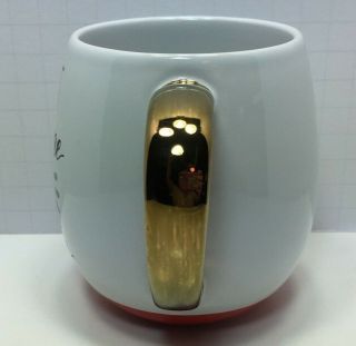 Threshold Stoneware White w Gold Handle Christmas Coffee/Tea Mug 17.  5oz 2
