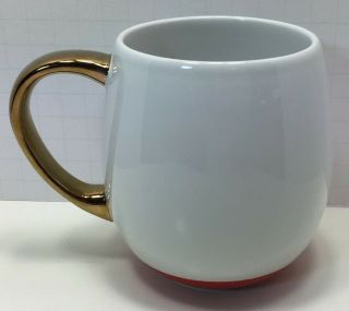Threshold Stoneware White w Gold Handle Christmas Coffee/Tea Mug 17.  5oz 3