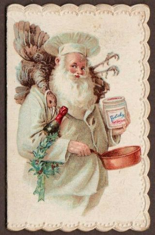 Liebig 1900 Calendar Vintage Bi - Fold Pocket Size " Santa Claus " English Language