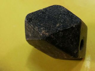 Ancient Asia Minor Blackstone Rare Cornerless Cube Patinized Bead 12.  4 By 11.  8
