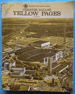 Vintage 1966 Dallas,  Texas Southwestern Bell Yellow Pages Karl Hoefle Cover