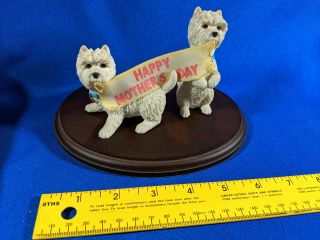 Sherratt & Simpson Westie Dog Figure Wood Stand Happy Mother 