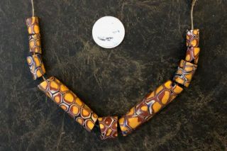 Antique Glass Trade Beads - Jewelry Design Or Native American Regalia 2 Rare Xl