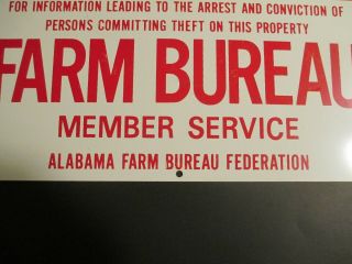 VvINTAGE 1960  s 70’s Alabama Farm Bureau Metal Reward Sign 12“ X 8“ NOS 2