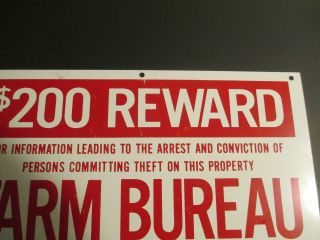 VvINTAGE 1960  s 70’s Alabama Farm Bureau Metal Reward Sign 12“ X 8“ NOS 4