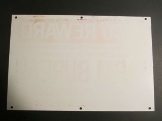 VvINTAGE 1960  s 70’s Alabama Farm Bureau Metal Reward Sign 12“ X 8“ NOS 5