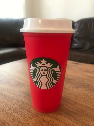 Starbucks Reusable Red Plastic Coffee Cup