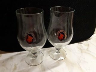 Set Of Two La Fin Du Monde Tulip Shape Beer Glasses Unibroue Brewery