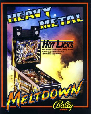 Heavy Metal Meltdown Pinball Cpu Rom Eprom Chip Set