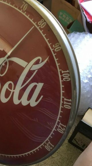Vintage Antique Coca Cola Thermometer Sign 2