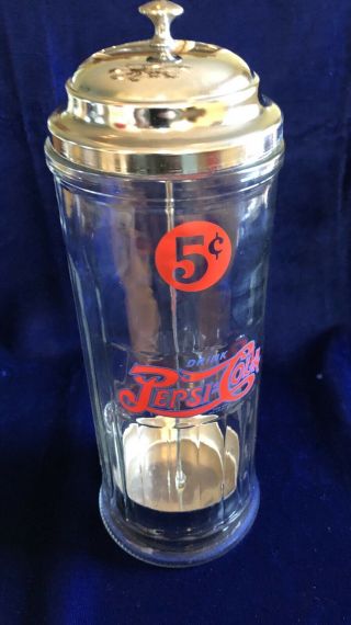 Rare Pepsi Cola Straw Holder Glassware Soda Fountain Cafe Diner RT 66 Drive In 3