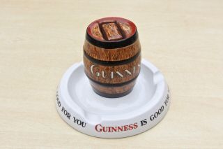 Vintage 1930s Guinness Is Good For You Barrel Ashtray Match Striker Minton Made