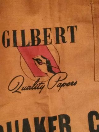 Vintage Apron Gilbert Quality Paper Quaker City Paper Co.