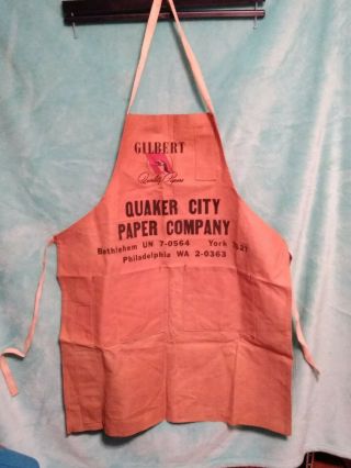 Vintage Apron Gilbert Quality Paper Quaker City Paper Co. 4