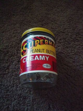 Vintage Empty Jar Can Of Superman Creamy Peanut Butter 1981